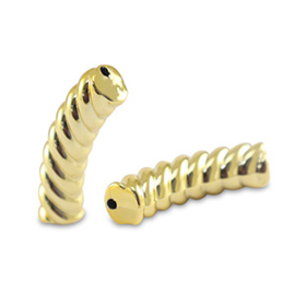 Acryl kralen tube twisted Gold per stuk