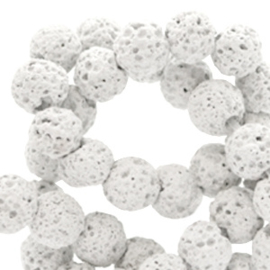 6 mm kralen natuursteen lava matt Grey 49633 25 st.