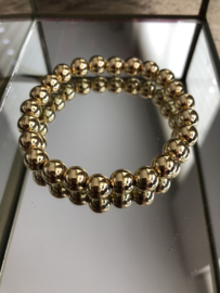 Kant en klare armband 8mm 18k Exclusieve gouden kralen