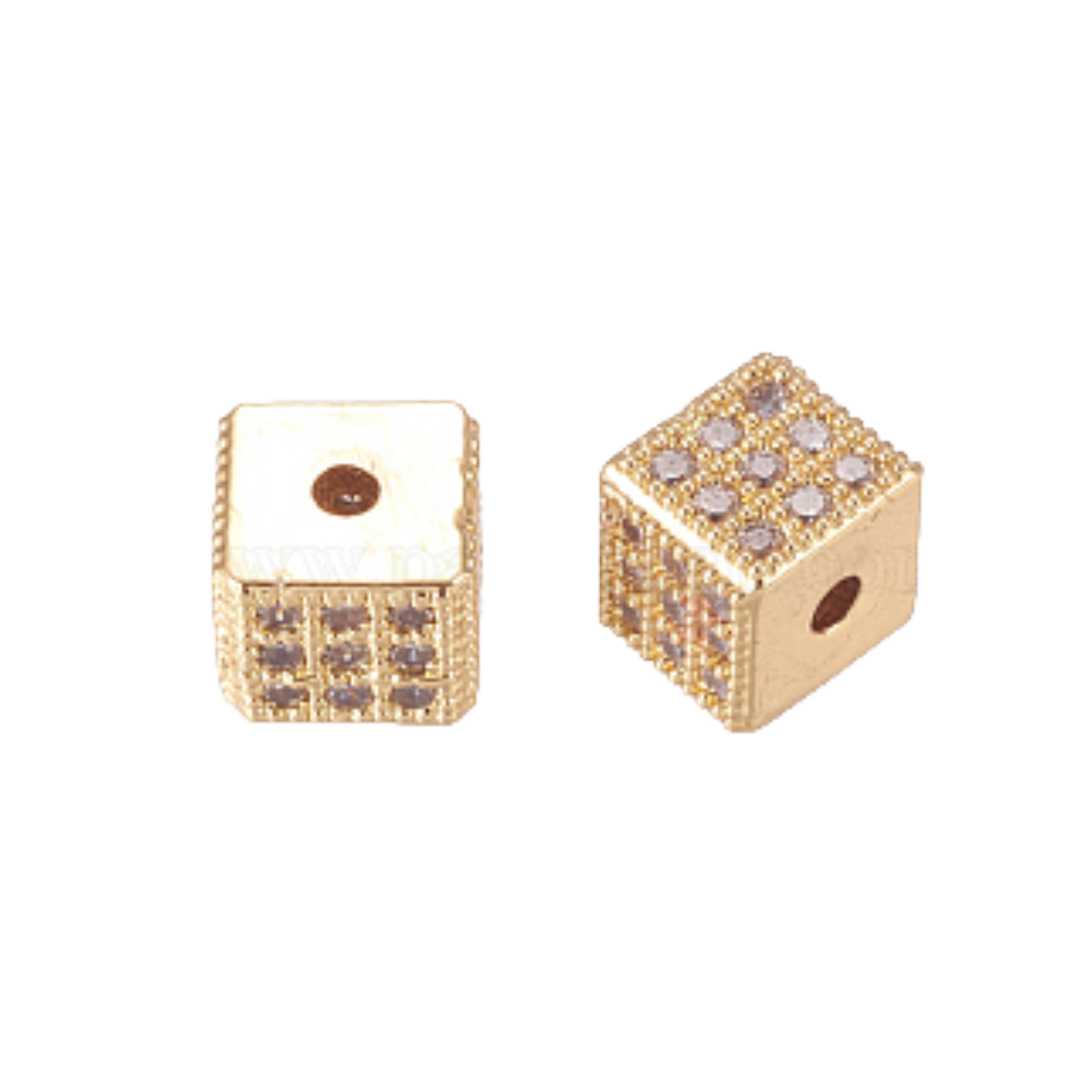 Zirconia kubus goldcolour per stuk