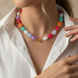 DIY Pakket acrylkralen ovalen ketting mix Summer