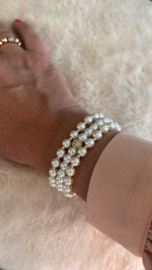 Armbanden set Exclusieve vergulde goldcolour pearl