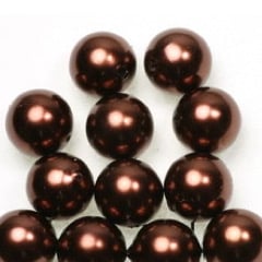 Acryl Parels  donkerbruin 14mm 20 st.