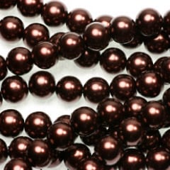 Glasparels donkerbruin 10mm 25 st.