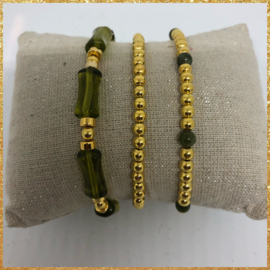 Glaskraal tubes Green 15 mm per stuk