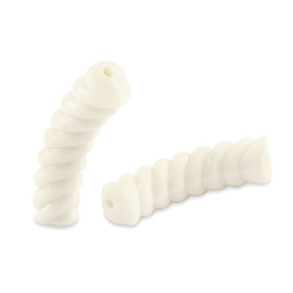 Acryl kralen tube twisted Off White per stuk