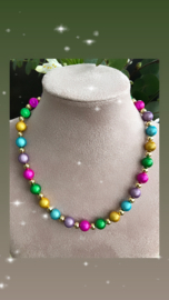 Handgemaakte hals ketting Exclusieve vergulde goldcolour kralen