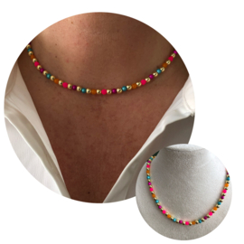 Handgemaakte hals ketting Exclusieve vergulde goldcolour kralen