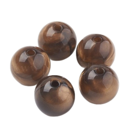 Acryl kralen gemstone Shiny Brown 16mm per stuk