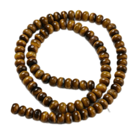 Streng Natuusteen Tiger Eye rondellen 6 x 4mm