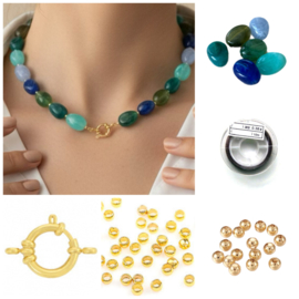 DIY Pakket acrylkralen ovalen ketting mix Ocean