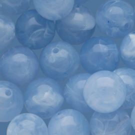 Acryl  kraal rond light blue 14mm  per st.