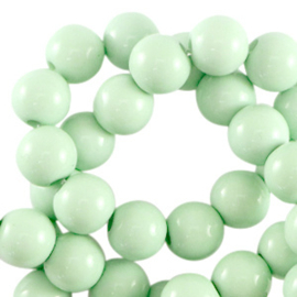 6 mm kralen van acryl shiny Soft turquoise green 12 gr.  (100 st.) 77765