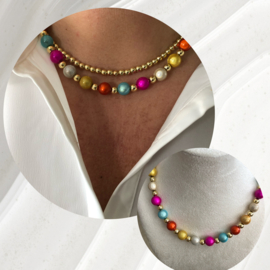 Handgemaakte hals ketting Exclusieve vergulde goldcolour kralen