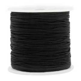 Macramé draad 0.8mm Black 1 meter 