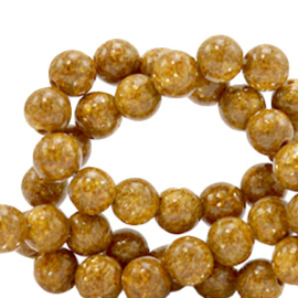 6 mm kralen natuursteen jade Caramel brown-gold 70423 10 st