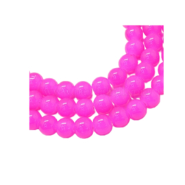 Imitatie Jade glaskralen streng pink 6mm