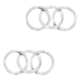 Bedels van Stainless steel Roestvrij staal (RVS) tussenstuk triple circle   70099