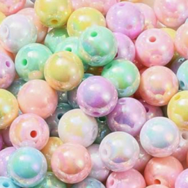 Gekleurde Bollen kralen 16mm mix 10st.