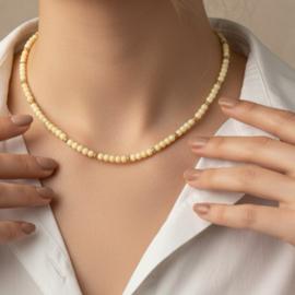 Ketting yellow DQ kralen 4mm