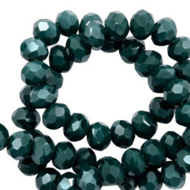 Facet kralen  6x4 mm Deep Green Pearl Shine Coating 60513 10 st.