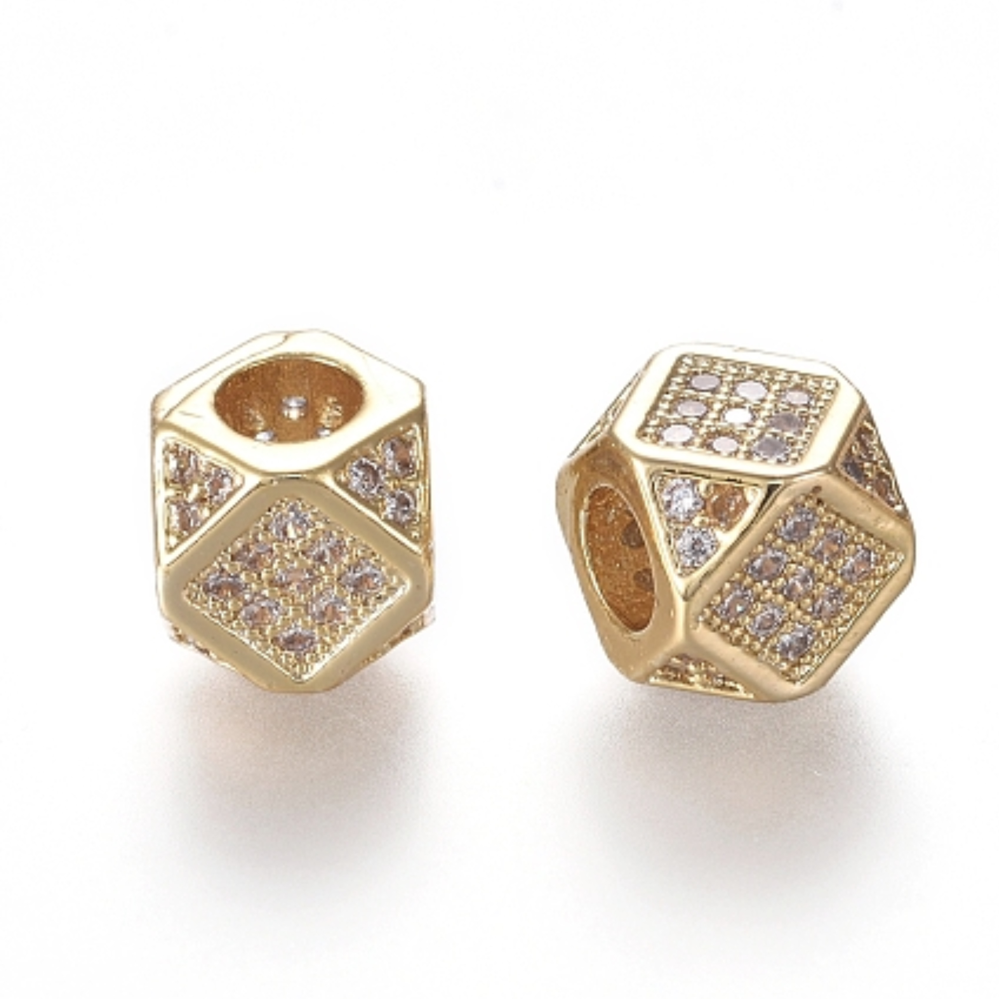 Zirconia kubus goldcolour per stuk