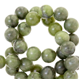 Halfedelsteen kraal rond 4mm agaat Olive green 44015 10 st.