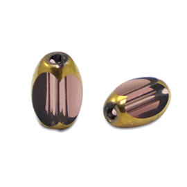 Glaskralen ovaal facet Aubergine purple transparent 10 st