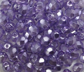 Tsjechische Facet kralen Diamond purple 4mm 10 st.