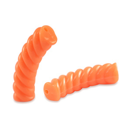 Acryl kralen tube twisted Orange per stuk