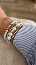 Armbanden set Exclusieve vergulde goldcolour pearl