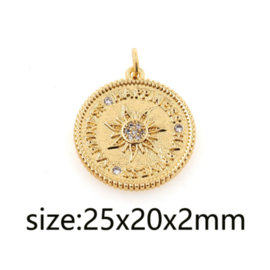 Vergulde Zirconia Sun hanger