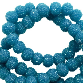 Sparkle beads 6mm Teal blue 10 stuks 47056