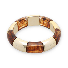 Armband Transparent amber brown-off white-beige