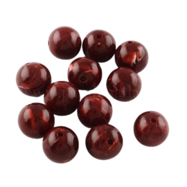 Acryl kralen gemstone Bordeaux red 8mm 25 st.