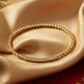 Goldfilled armband 4mm Zirconia tube