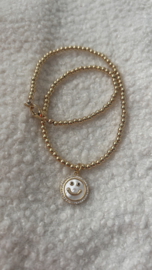 Ketting goldcolour smiley zoetwaterparel