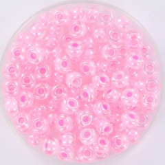 Miyuki rocailles 6/0 - pink lined crystal 207