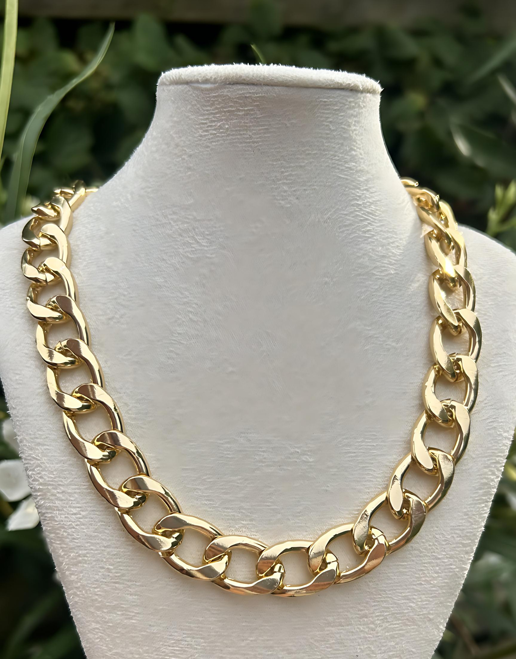 Grove plat goldcolour schakelketting