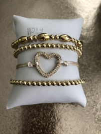 Tussenstuk hanger Zirconia strass hart per stuk