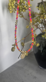 Handgemaakte hals ketting  Exclusieve vergulde goldcolour kralen