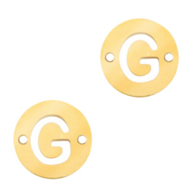 Bedel van  (RVS) 10mm initial coin G Goud tussenzetsel