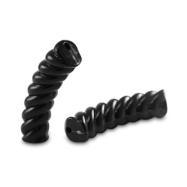 Acryl kralen tube twisted Black per stuk