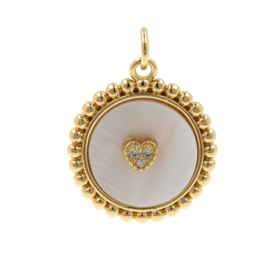 Vergulde Zirconia hart Pearl hanger