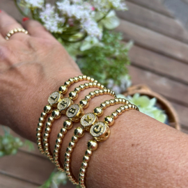 Exclusieve vergulde goldcolour armband letter kraal