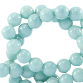 Glaskralen 6 mm opaque Eggshell blue 64828 40 st.