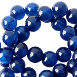Jade ronde kraal natuursteen 6mm Midnight blue opal 35006 10 st.
