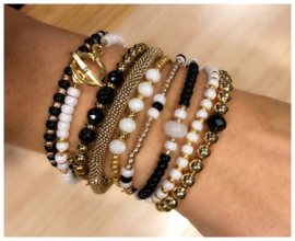 DIY Sieradenpakket Miyuki White Black -Goldcoloured Luxe