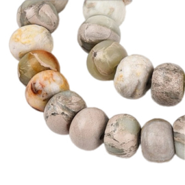 Streng Natuusteen Variscite rondellen 6 x 4,5mm
