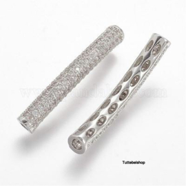 Zirconia tube zilver per stuk